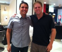 Phil Kessel (right) with P & H Salon owner, Paolo Santelli (left)