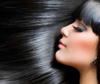 Female model with black hair